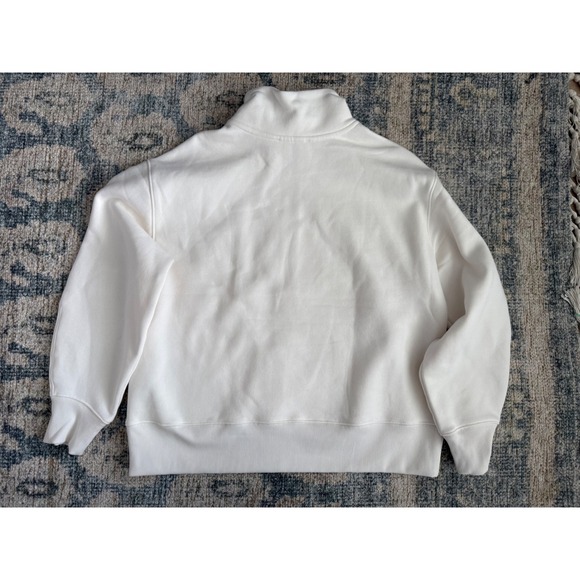 Everlane Luxe Fleece Half-Zip Sweatshirt in Bone Medium Pristine Condition - Picture 2 of 6
